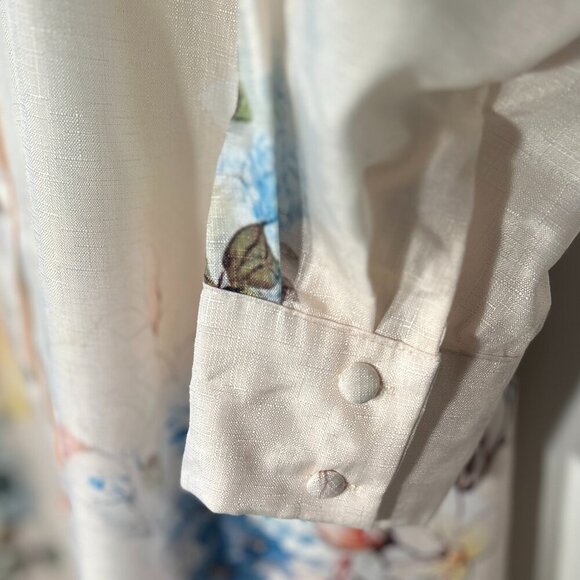 Anewsta NWT SZ 12 Floral print midi dress Feminine Dressy Coquette Romantic Chic - Picture 6 of 13